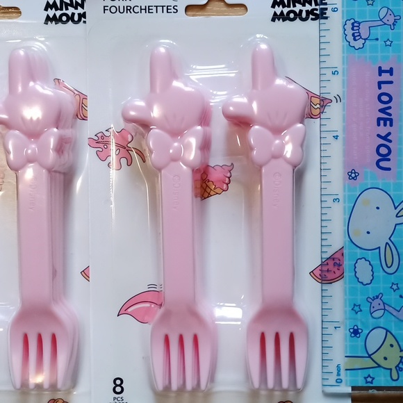 Disney Miniso Minnie Mouse Plastic Forks 2 packs of 8 - Picture 7 of 8